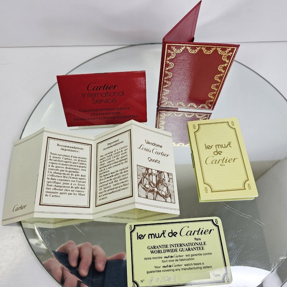 1980s CARTIER Watch Warranty Garanzia Guarantee Set Les MUST De Cartier